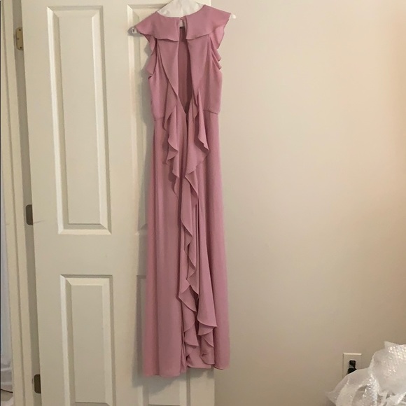 Pink BCBG formal dress with open back and ruffles - Picture 5 of 8